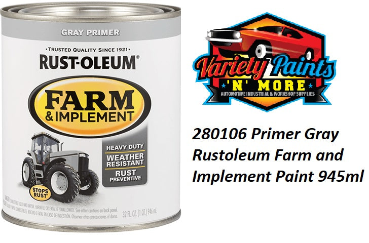 RustOleum Grey Primer Farm & Implement Enamel Paint 946ml