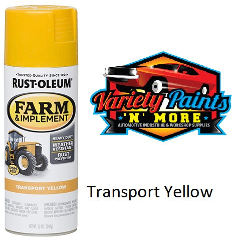 RustOleum Transport Yellow Farm & Implement Enamel Spray Paint 300 Gram ** SEE NOTES