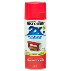 RustOleum 2X Satin Poppy Red Ultracover Spray Paint 340 Grams