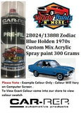 2B024/13888 Zodiac Blue Holden 1970s Custom Mix Acrylic Spray paint 300 Grams