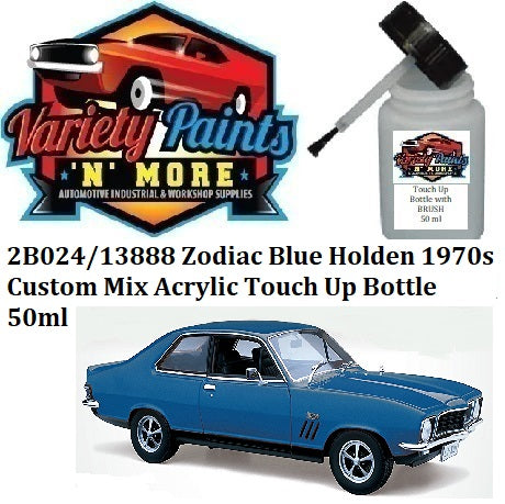 2B024/13888 Zodiac Blue Holden 1970s Custom Mix Acrylic Touch Up Bottle 50ml