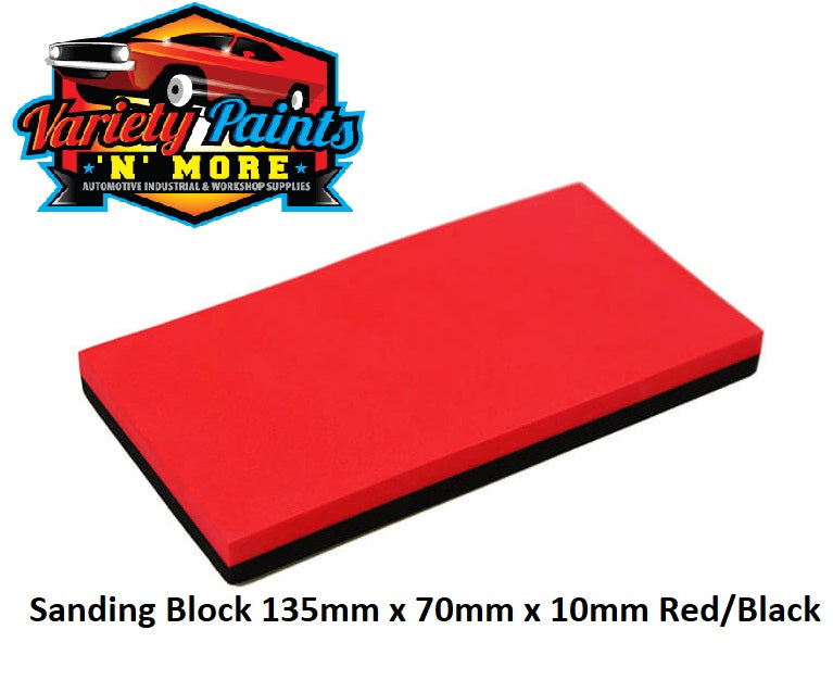 Sanding Block 135mm x 70mm x 10mm Red/Black