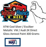 LX7W/X7W Cool Silver / Eissilber Metallic  VW / Audi 2K Direct Gloss Aerosol Paint 300 Grams
