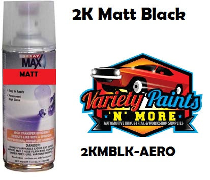 SprayMax 2K 2 Pack 10% Matt Black Spray Paint 400ml