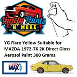 YG Flare Yellow Suitable for MAZDA 1972-76 2K Direct Gloss Aerosol Paint 300 Grams 