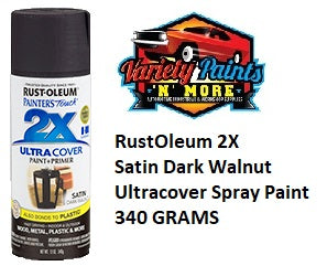 RustOleum 2X Satin Dark Walnut Ultracover Spray Paint 300 Gram ** SEE NOTES