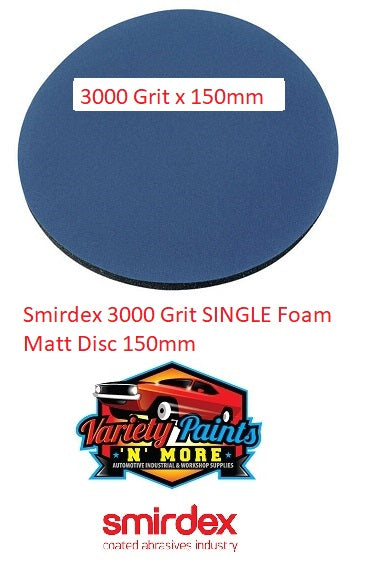 Smirdex 3000 Grit SINGLE Foam Matt Disc 150mm