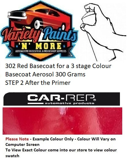 302 Red Basecoat for a 3 stage Colour Basecoat Aerosol 300 Grams