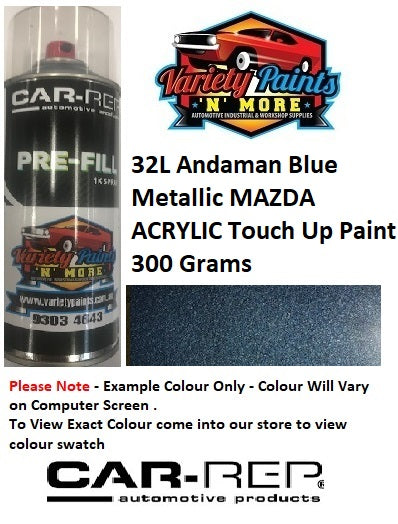 32L Andaman Blue Metallic MAZDA ACRYLIC Touch Up Paint 300 Grams