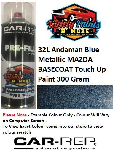 32L Andaman Blue Metallic MAZDA BASECOAT Touch Up Paint 300 Grams