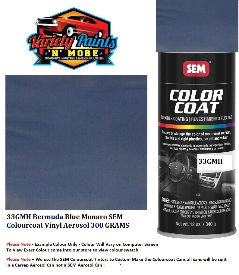 33GMH Bermuda Blue Holden/Monaro SEM Colourcoat Vinyl Aerosol 300 GRAMS