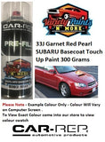 33J Garnet Red Pearl SUBARU Basecoat Touch Up Paint 300 Grams