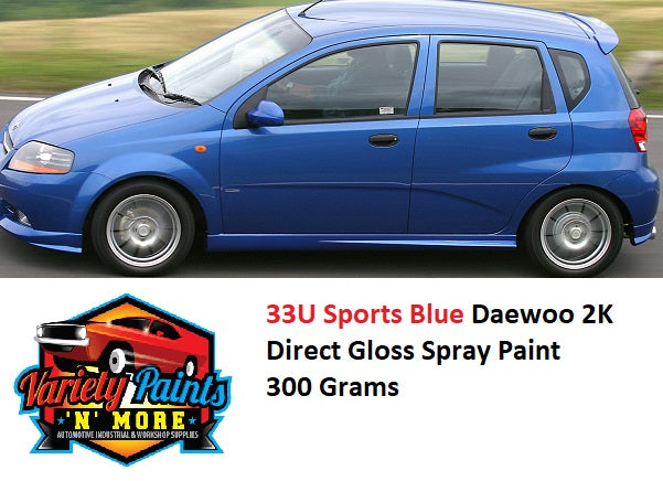 33U Sports Blue Daewoo 2K Aerosol Spray Paint 300 Gram