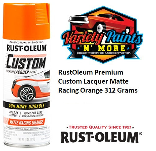 RustOleum Premium Custom Lacquer Matte Racing Orange 312 Grams