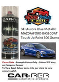 34J Aurora Blue Metallic MAZDA/FORD BASECOAT Touch Up Paint 300 Grams 