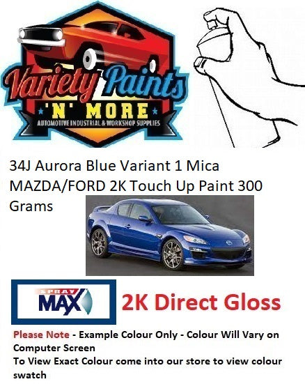 34J Aurora Blue Variant 1 Mica MAZDA/FORD 2K Touch Up Paint 300 Grams