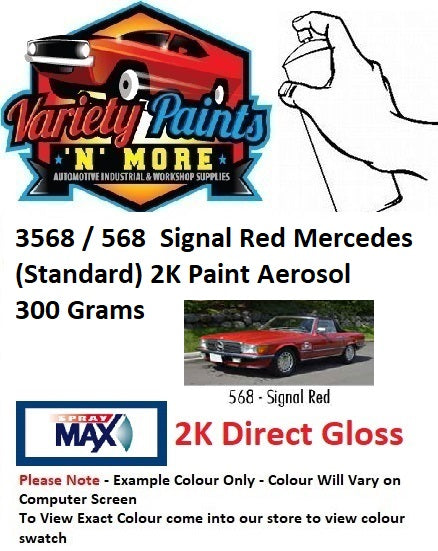 3568 / 568  Signal Red Mercedes (Standard) 2K Paint Aerosol 300 Grams
