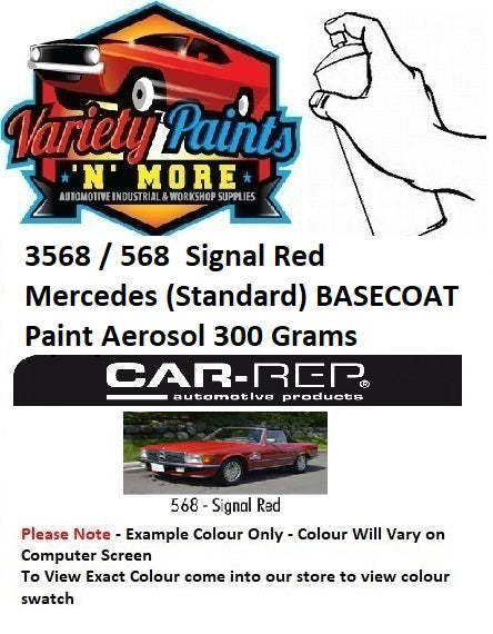 3568 / 568  Signal Red Mercedes (Standard) BASECOAT Paint Aerosol 300 Grams