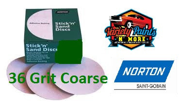 Norton No-Fill Stick & Sand Disc 150mm 36 Grit BOX 50