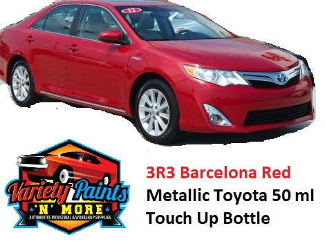 3R3 Barcelona Red Metallic Standard Suitable for Toyota 50 Ml Touch Up Bottle