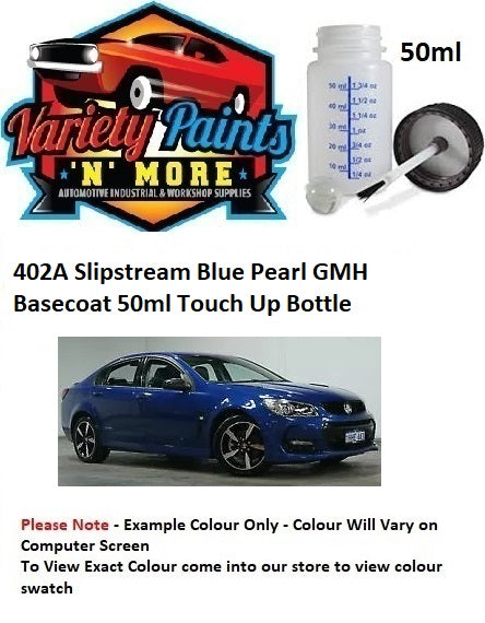 402A Slipstream Blue Pearl GMH Basecoat 50ml Touch Up Bottle