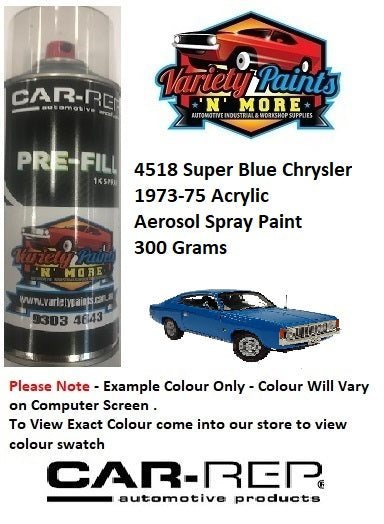 4518 Super Blue Chrysler 1973-75 Acrylic Aerosol Spray Paint 300 Grams