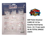 GRP Paint Strainer CARD OF 12 for Gravity Feed Spray Guns