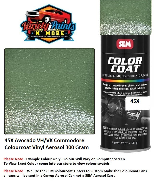 45X Avocado VH/VK Commodore Colourcoat Vinyl Aerosol 300 Gram