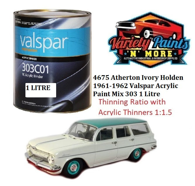 4675 Atherton Ivory Holden 1961-1962 Valspar Acrylic Paint Mix 303 1 Litre