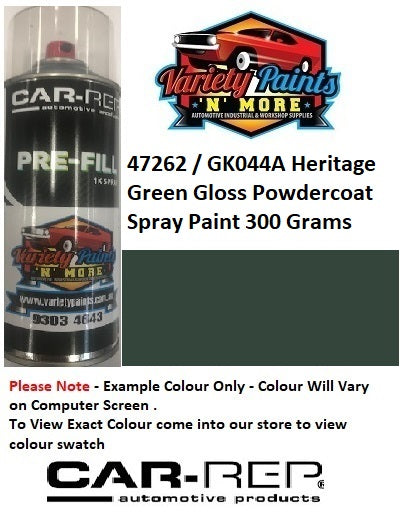 47262 / GK044A Heritage Green Gloss Powdercoat Spray Paint 300 Grams 1IS 103