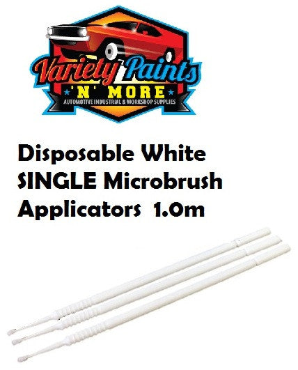 Disposable White SINGLE Microbrush Applicators (white) 1.0m 