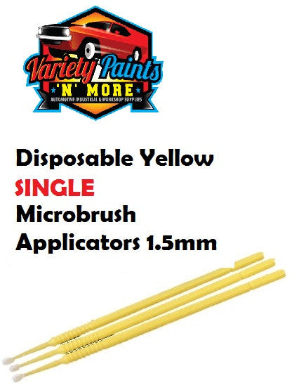 Disposable Yellow SINGLE Microbrush Applicators 1.5mm T-30