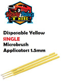 Disposable Yellow SINGLE Microbrush Applicators 1.5mm 