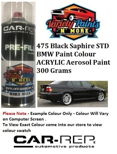 475 Black Saphire STD BMW Paint Colour ACRYLIC Aerosol Paint 300 Grams