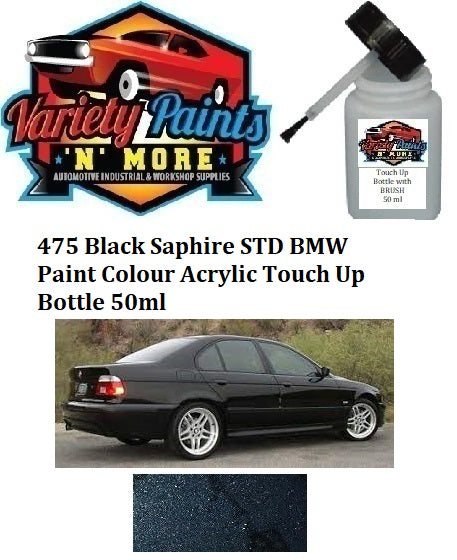 475 Black Saphire Mica STD BMW Paint Colour Acrylic Touch Up Bottle 50ml