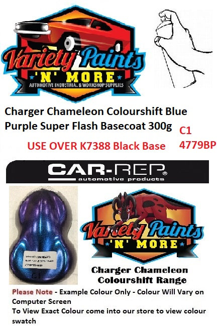 Charger Chameleon C1 Colourshift Blue-Purple Super Flash Paint Pearl Basecoat Spray Paint 300 Grams