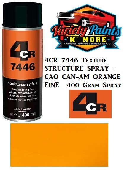 4CR 7446 Texture STRUCTURE SPRAY - CAO CAN-AM ORANGE FINE  400 Gram Spray