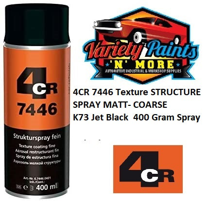 4CR 7446 Texture STRUCTURE SPRAY MATT- COARSE K73 Jet Black 400 Gram Spray