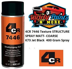 4CR 7446 Texture STRUCTURE SPRAY MATT- COARSE K73 Jet Black 400 Gram Spray 