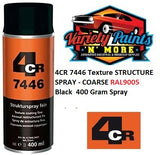 4CR 7446 Texture STRUCTURE SPRAY - COARSE RAL9005 Black  400 Gram Spray 