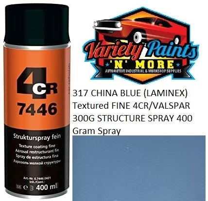317 CHINA BLUE (LAMINEX) Textured FINE 4CR/VALSPAR 300G STRUCTURE SPRAY 400 Gram Spray 1IS 58A