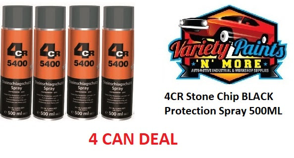 4CR Stone Chip Protection Spray BLACK 500ml 4 PACK DEAL