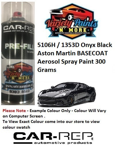 5106H / 1353D Onyx Black Aston Martin BASECOAT Aerosol Spray Paint 300 Grams