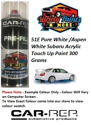 51E Pure White /Aspen White Subaru Acrylic Touch Up Paint 300 Grams