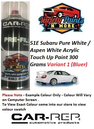 51E Pure White / Aspen White Subaru Acrylic Touch Up Paint 300 Grams Variant 1 (Bluer)