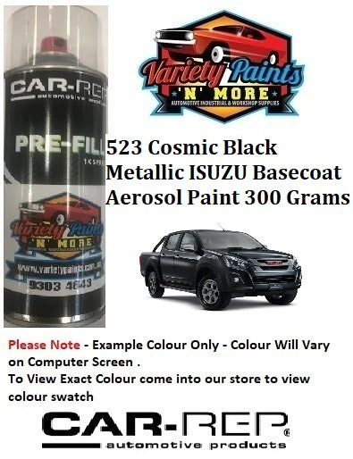 523 Cosmic Black Metallic ISUZU Basecoat Aerosol Paint 300 Grams