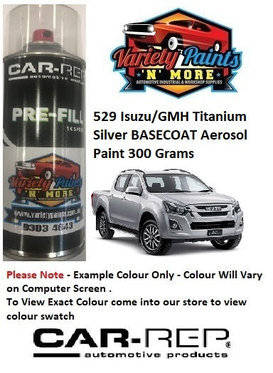 529 Isuzu/GMH Titanium Silver BASECOAT Aerosol Paint 300 Grams