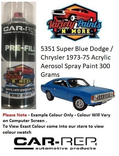 5351 Super Blue Dodge / Chrysler 1973-75 Acrylic Aerosol Spray Paint 300 Grams