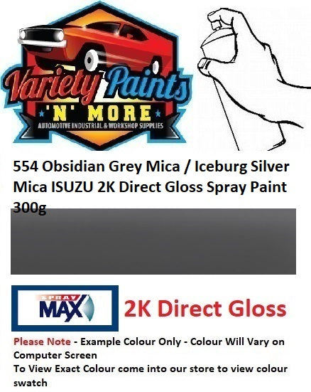 554 Obsidian Grey Mica / Iceburg Silver Mica ISUZU 2K Direct Gloss Spray Paint 300g