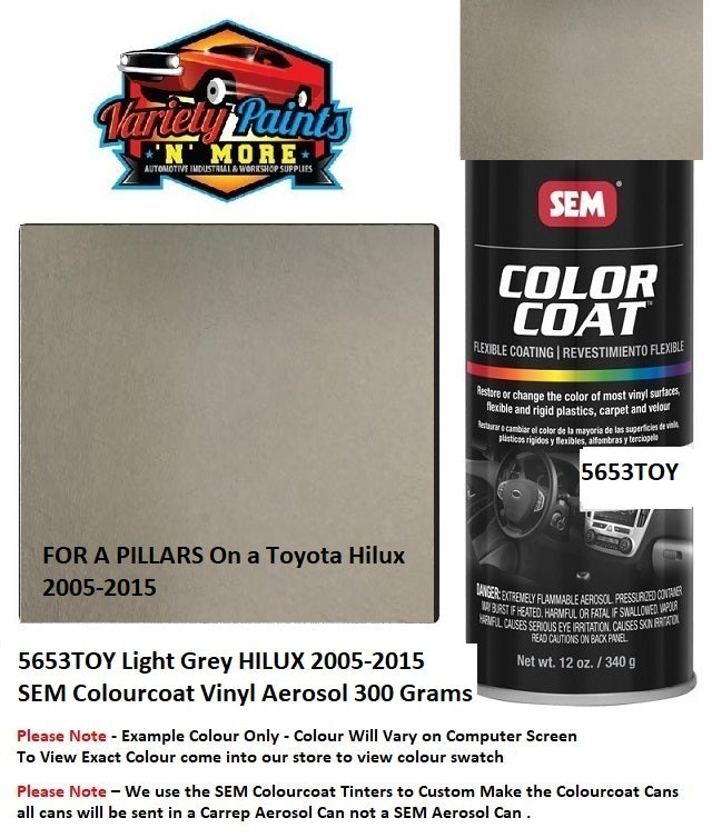5653TOY Light Grey Toyota HILUX 2005-2015 SEM Colourcoat Vinyl Aerosol 300 Grams  S4848